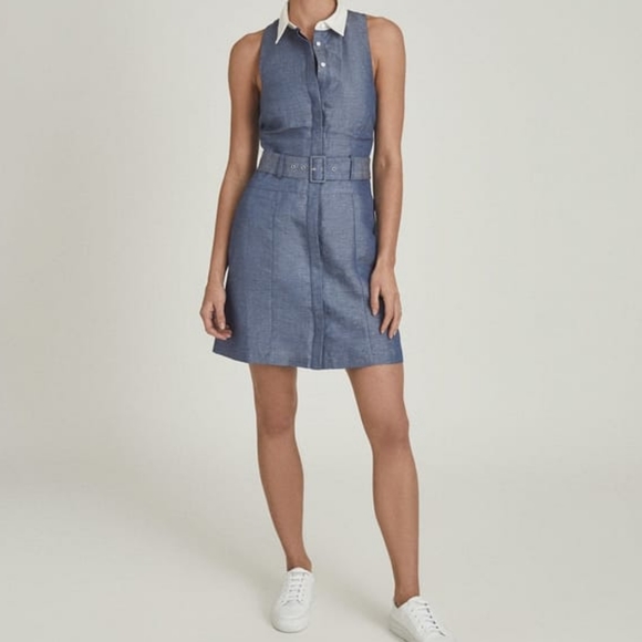 NWT REISS | Mira Contrast Collar Mini Dress - Picture 4 of 10